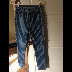 American Eagle White Stripes Denim Jeans Size 0